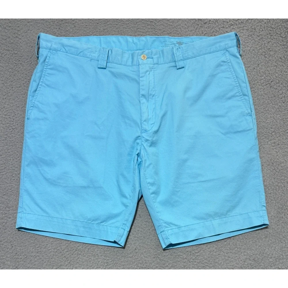 Vintage Polo Ralph Lauren chino shorts Mens Size 40 Light Blue Pima Cotton